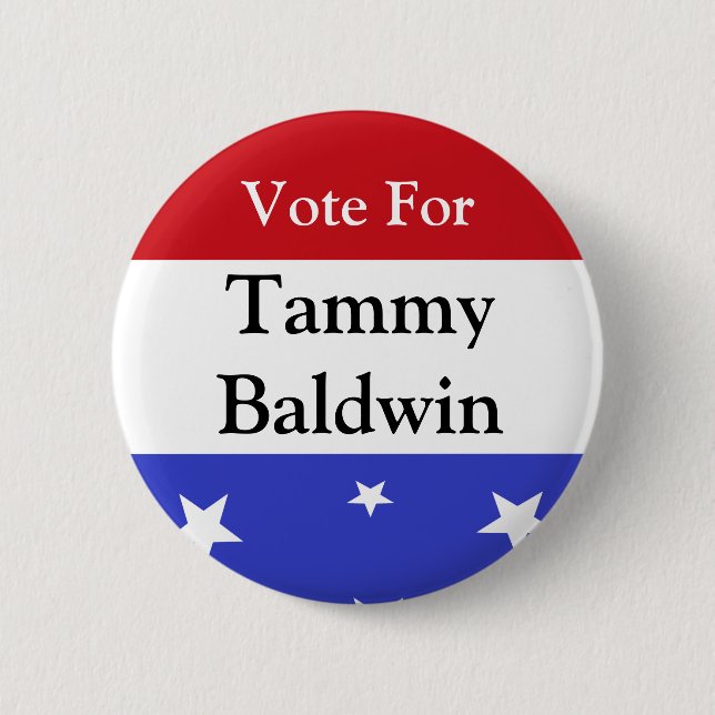 Abstimmung über Tammy Baldwin Button (Vorderseite)