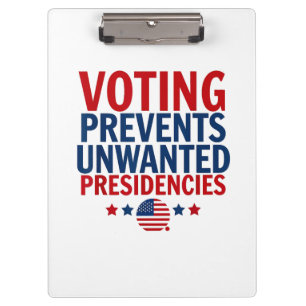 Abstimmung verhindert unerwünschte Präsidentschaft Klemmbrett