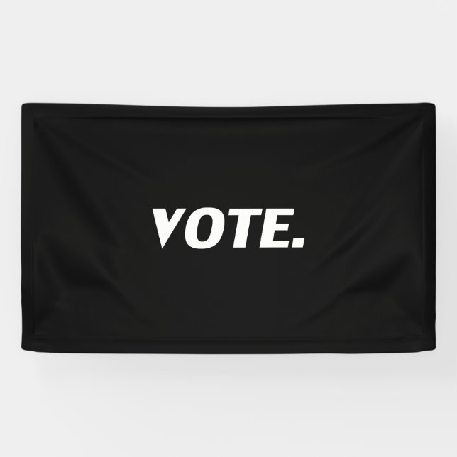 "Abstimmung", weiße Buchstaben, schwarzer Hintergr Banner (Horizontal)