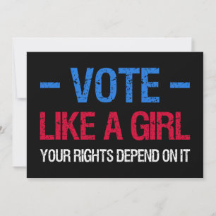 Abstimmung wie ein Mädchen, auf das Ihre Rechte an Einladung