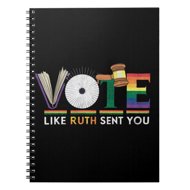 Abstimmung wie Ruth Sent you Gavel Feminists LGBbt Notizblock (Vorderseite)