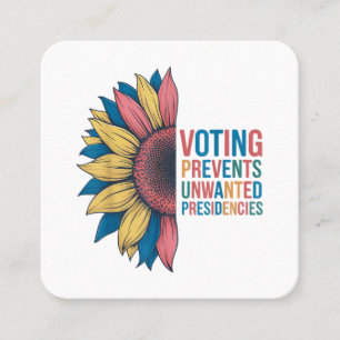 Abstimmungen verhindern unerwünschte Präsidentscha Quadratische Visitenkarte