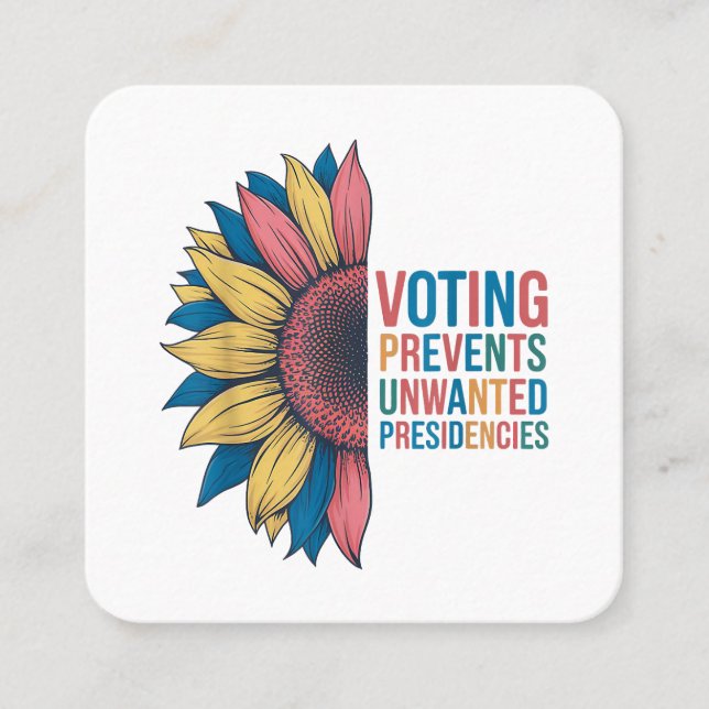 Abstimmungen verhindern unerwünschte Präsidentscha Quadratische Visitenkarte (Vorderseite)
