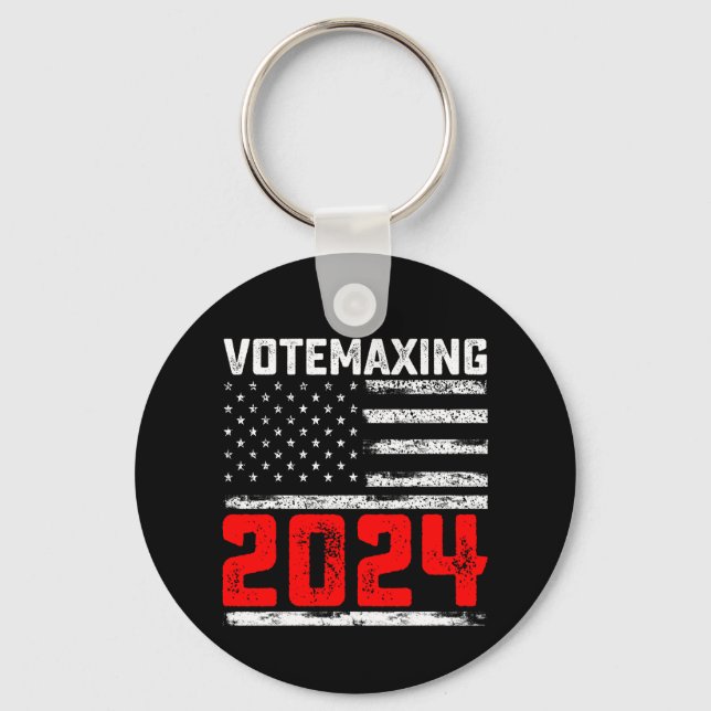 AbstimmungMaxing 2024 Trump Präsidentschaftswahl Schlüsselanhänger (Vorderseite)