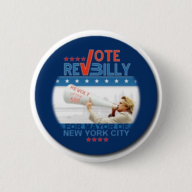 AbstimmungRev. Billy Pin Button (Vorderseite)