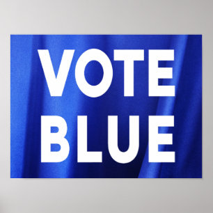 Abstimmungs-Blau auf blauer Silk Foto-Wahl Poster