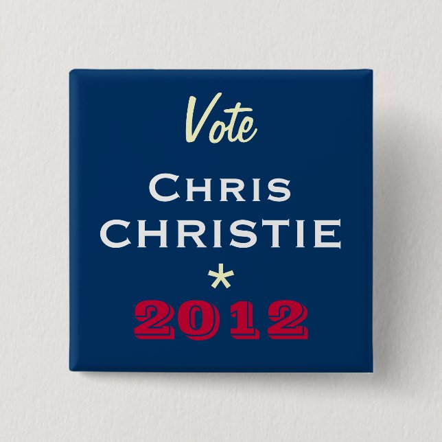 Abstimmungs-Chris CHRISTIE 2012 Kampagnen-Knopf Button (Vorderseite)