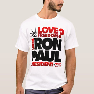 ABSTIMMUNGS-RON PAUL PRÄSIDENT Liebe Freiheit T-Shirt
