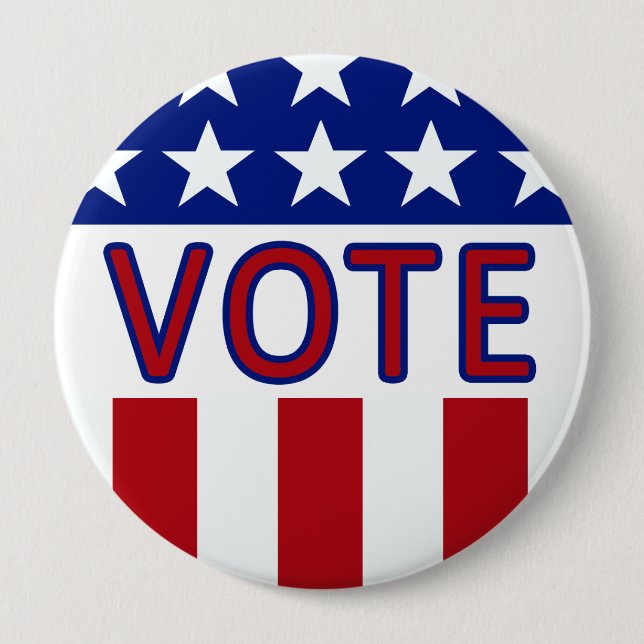 Abstimmungs-Sterne u. Streifen-enormer Knopf Button (Vorderseite)