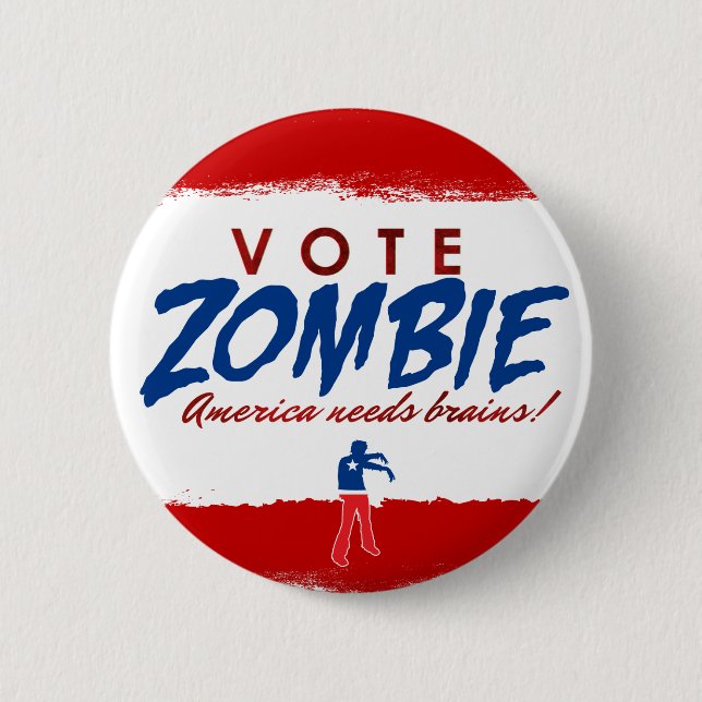 Abstimmungs-Zombie-Knopf Button (Vorderseite)
