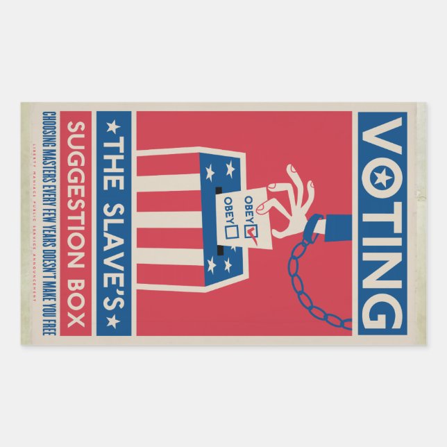 Abstimmungsaufkleber Rechteckiger Aufkleber (Vorderseite)