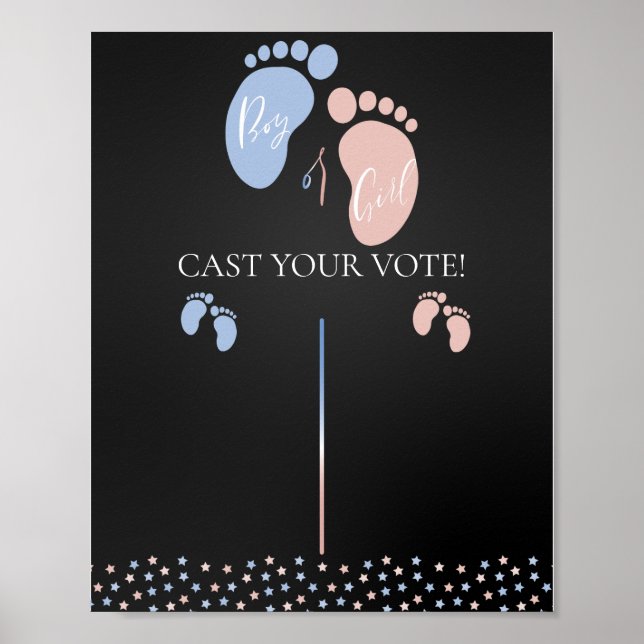 Abstimmungsdiagramm für Junge oder Mädchen Poster (Vorne)