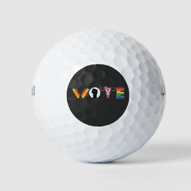 ABSTIMMUNGSKNOTEN Uterus LGBT-Unterstützung Golfball (Vorderseite)