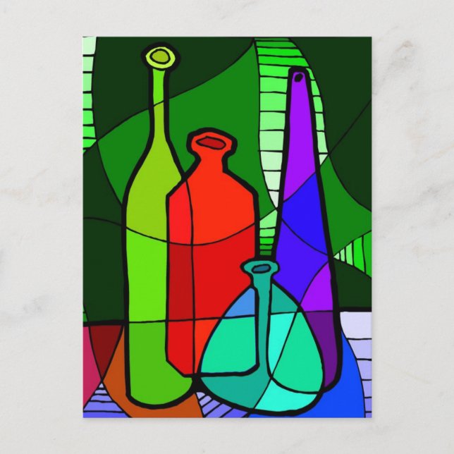 Abstinenz Flasche Postkarte (Vorderseite)