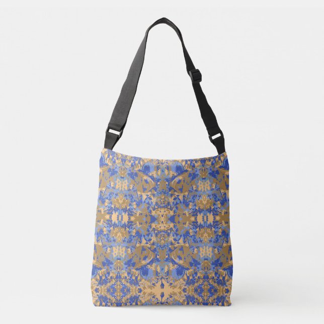 Abstrack Blue Exclusive Muster Tragetaschen Mit Langen Trägern (Vorderseite)