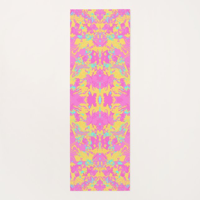 Abstrack Pink Exklusives Modedesign Yogamatte (Rückseite)