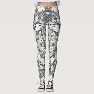 Abstrack Schwarz-Weiß exklusives Modedesign Leggings