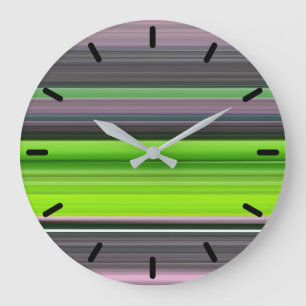 Abstract #1: Lime and grey Große Wanduhr
