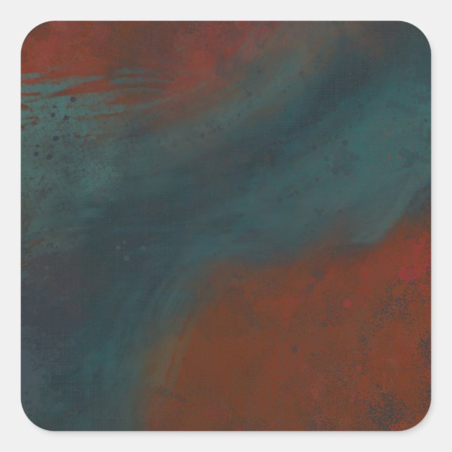Abstract 1: reds and blues quadratischer aufkleber (Vorderseite)