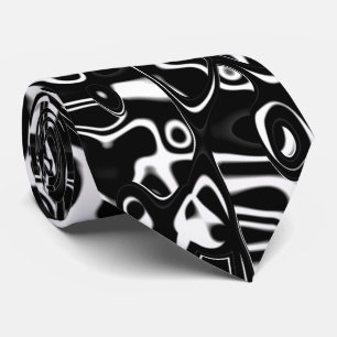 Abstract 210819 - 02 - Black and White Krawatte