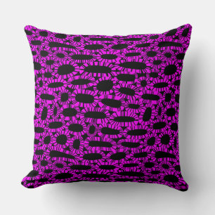 Abstract 250923 - Magenta auf Schwarz Kissen