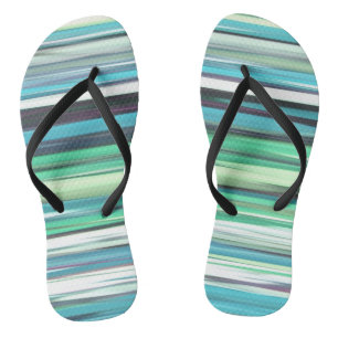 Abstract #2: Aqua blue blue blur Flip Flops