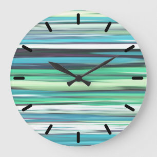 Abstract #2: Aqua blue blue blur Große Wanduhr