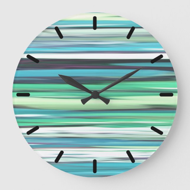Abstract #2: Aqua blue blue blur Große Wanduhr (Vorderseite)