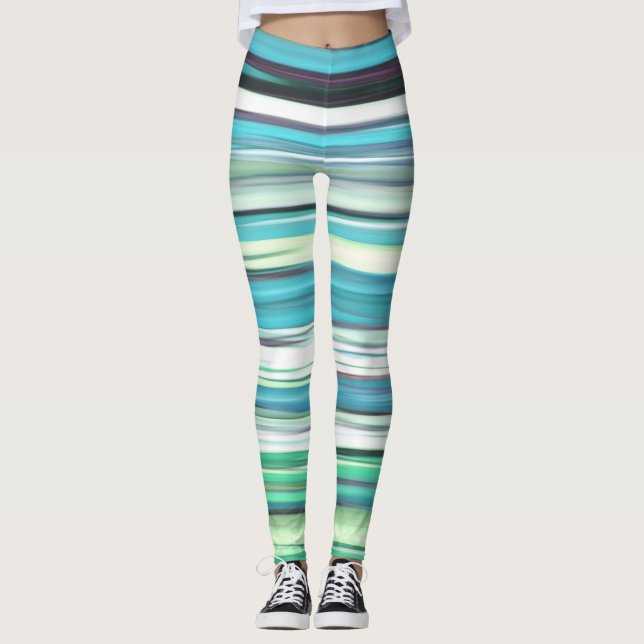 Abstract #2: Aqua blue blue blur Leggings (Vorderseite)