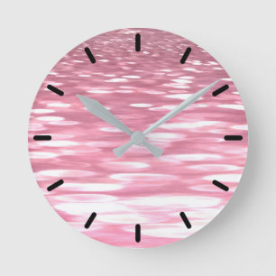 Abstract #3: Pink shimmer Runde Wanduhr