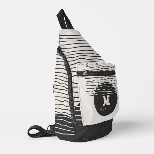 Abstract aesthetic minimal Monogram Modern  Crossbody Bag (Linke Seite)