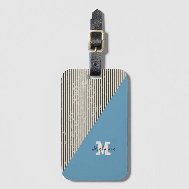 Abstract  aesthetic minimal trendy Monogram  Gepäckanhänger (Vorderseite Vertikal)