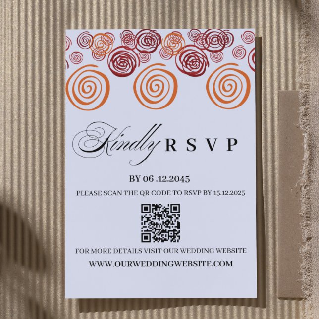 Abstract African Shape QR Code Wedding RSVP Card Karte (Von Creator hochgeladen)