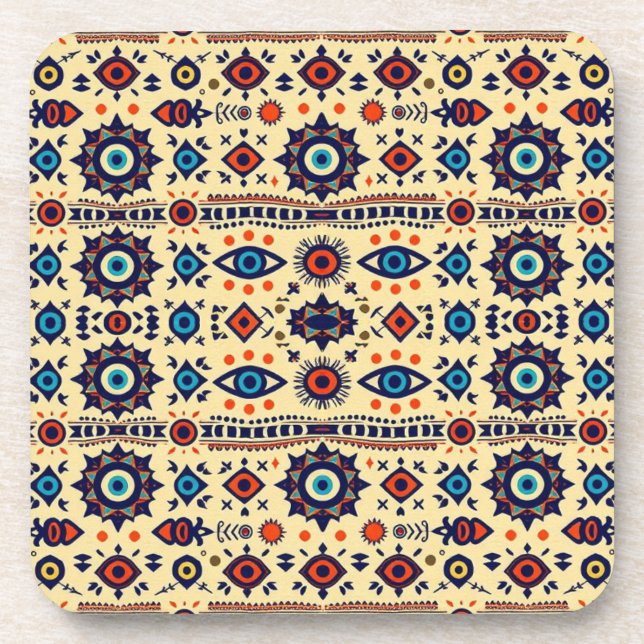 Abstract All-Seeing Eye Magical Pattern  Getränkeuntersetzer (Vorderseite)