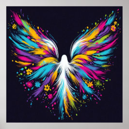 Abstract Angel Wall Poster on Semi-Gloss Paper