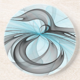 Abstract Anthracite Gray Blue Modern Fractal Art Getränkeuntersetzer