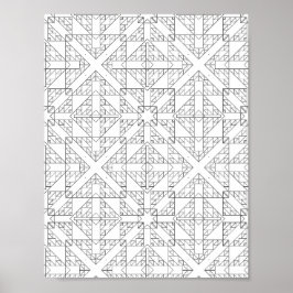 Abstract Arrow Grid Coloring Page Tribal Geometry Poster