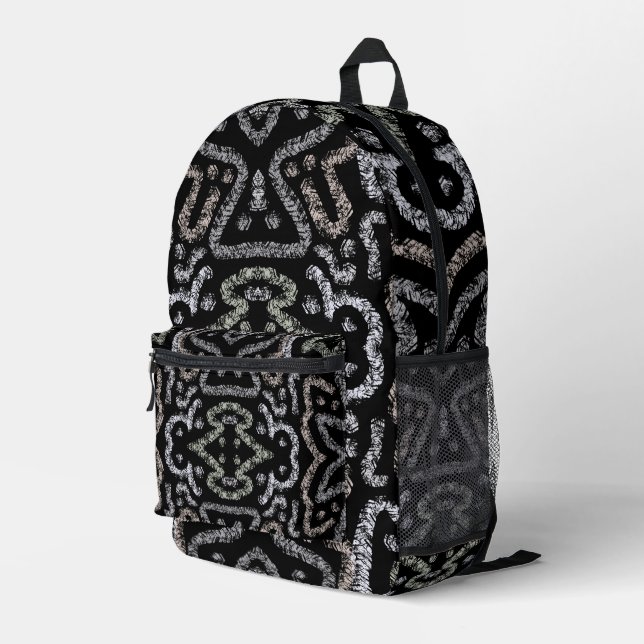 Abstract Arrow Grunge Pattern And Soft Pastels Bedruckter Rucksack (Rückseitige Ecke Rechts)