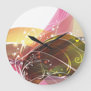 Abstract Art 15 Clock Große Wanduhr