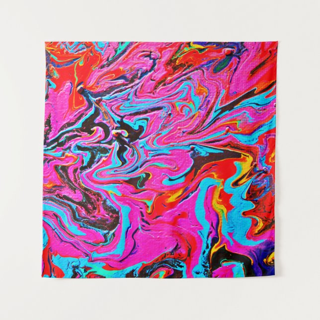  Abstract Art, Background, Hand Painting, Fluid Ar Wandteppich (Vorderseite)