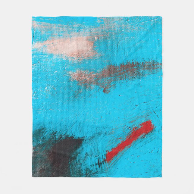 Abstract Art Backgroundart,paint,fine,blue,canvas, Fleecedecke (Vorderseite)