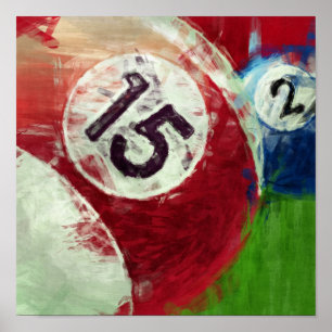 Abstract Art Billiards 15 2 Poster