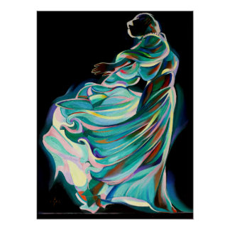 Abstract Art Deco Dancer - Art Print Poster