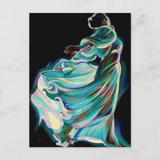 Abstract Art Deco Dancer - Art Print Postkarte