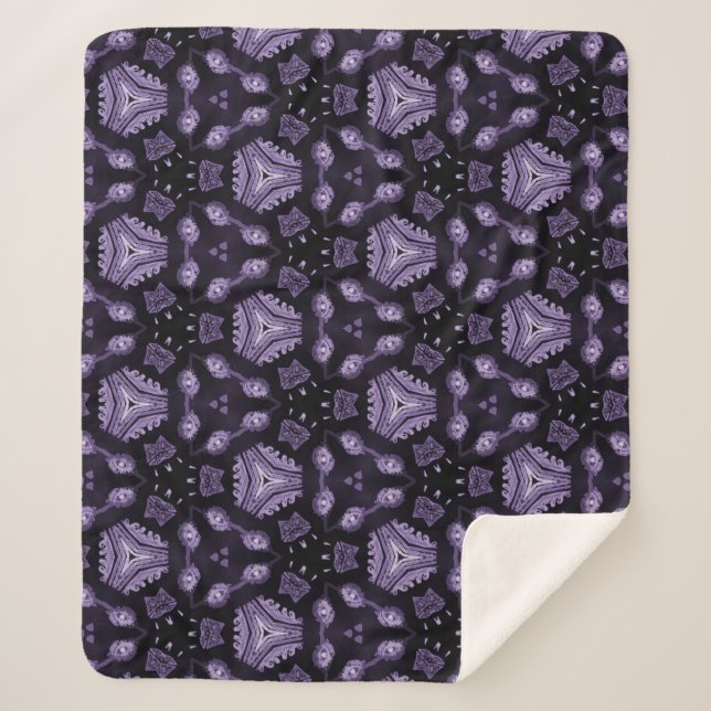 Abstract art eyes and diamond watercolour pattern  sherpadecke (Vorderseite)