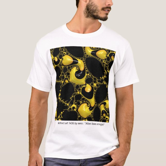 Abstract Art fractals by eero Alien Bees at Night T-Shirt (Vorderseite)