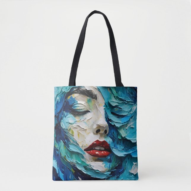 Abstract art painting female face ocean waves (Vorderseite)