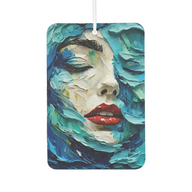 Abstract art painting female face ocean waves autolufterfrischer (Vorderseite)