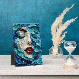 Abstract art painting female face ocean waves fotoplatte