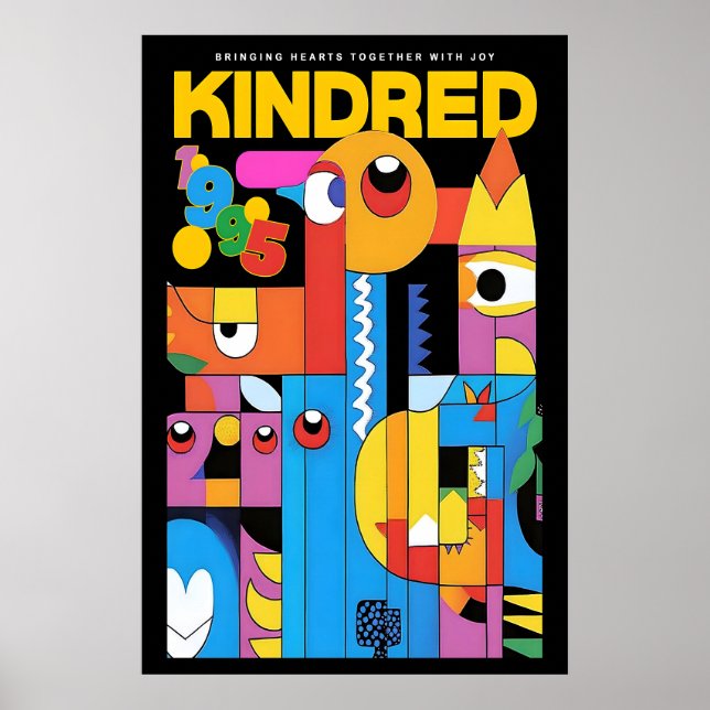 Abstract Art Poster Kindred 1995 Exhibition Print (Vorne)